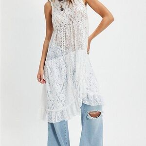 Free People Cream Lace Top